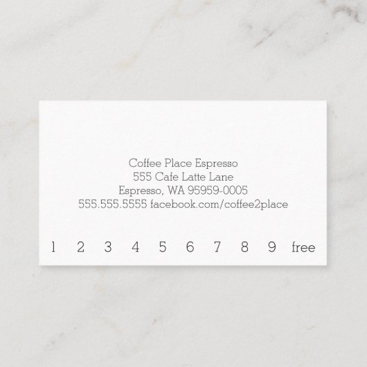 Punch Me Simple Dark Loyalty Coffee Punch Card Treuekarte (Rückseite)