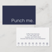 Punch Me Simple Dark Loyalty Coffee Rewards Card Treuekarte (Vorne/Hinten)