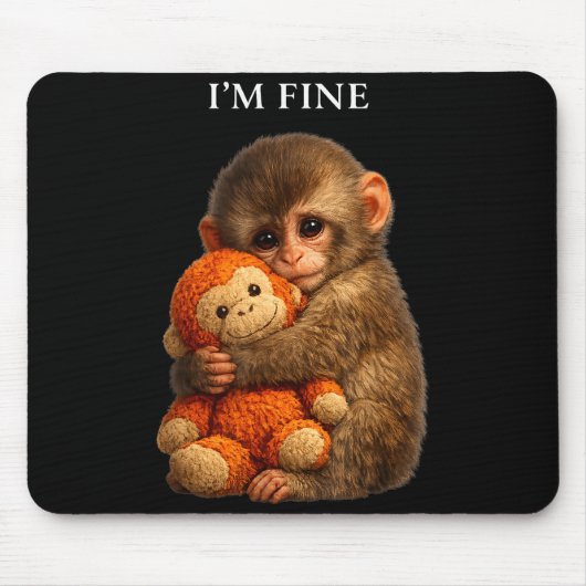 Punch monkey cute baby funny animal  mousepad (Vorne)