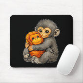 Punch monkey funny cute baby animal hugging plush  mousepad (Mit Mouse)