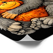 Punch monkey funny cute baby animal hugging plush  poster (Ecke)