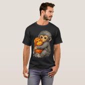 Punch monkey funny cute baby animal hugging plush  T-Shirt (Vorne ganz)