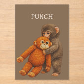 Punch Monkey Funny Notebook | Cute Cartoon Monkey Acryleinladungen (Vorderseite)