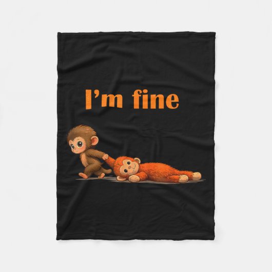 Punch the Affen-Meme mit Kuscheltier Fleecedecke (Vorderseite)