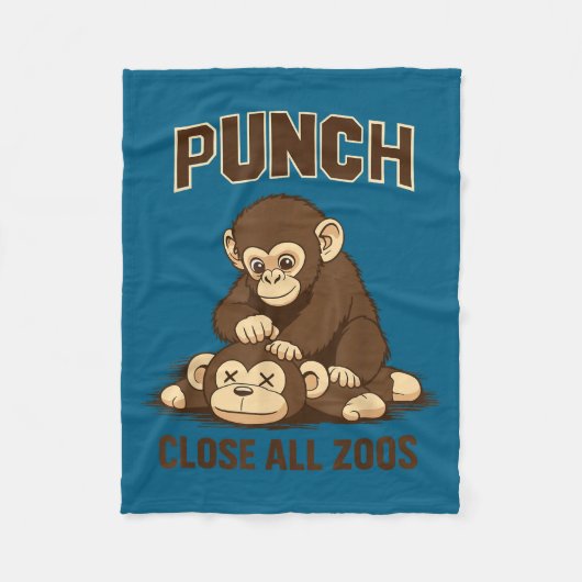 Punch the baby monkey japan funny meme fleecedecke (Vorderseite)