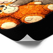 Punch the monkey cuddling stuffed animal meme poster (Ecke)
