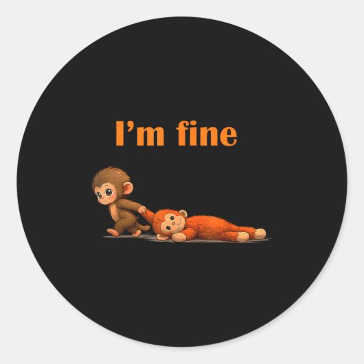 Punch the monkey Kuscheltier Meme Runder Aufkleber (Vorderseite)