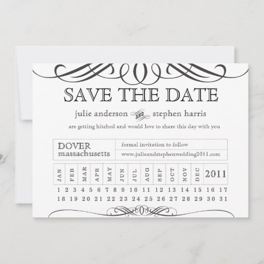 Punch Ticket Termin vormerken Save The Date (Vorderseite)