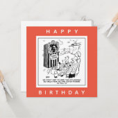 Punch und Judy Show am Strand Cartoon Karte (Vorderseite/Rückseite Beispiel)