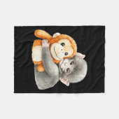 Punchkung the monkey holding plush friend meme fleecedecke (Vorderseite (Horizontal))