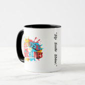 "Punchlines & Pounds" Tasse (Vorderseite Links)
