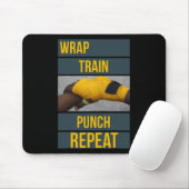 Punchy Grafik Wrap Train Punch Repeat, Boxen Mousepad (Mit Mouse)