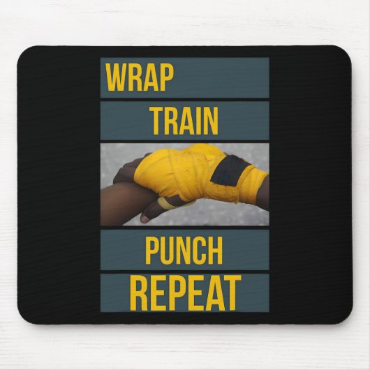 Punchy Grafik Wrap Train Punch Repeat, Boxen Mousepad (Vorne)