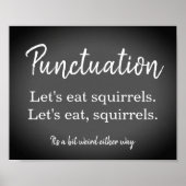Punctuation Commas Funny Chalk Board Poster (Vorne)