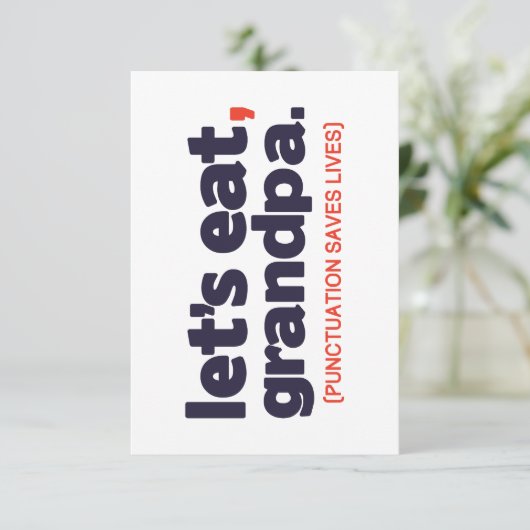 Punctuation saves lives einladung (Stehend Vorderseite)