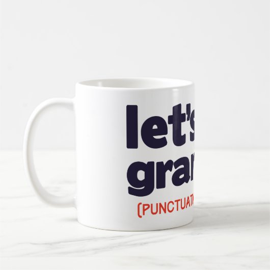 Punctuation saves lives kaffeetasse (Links)