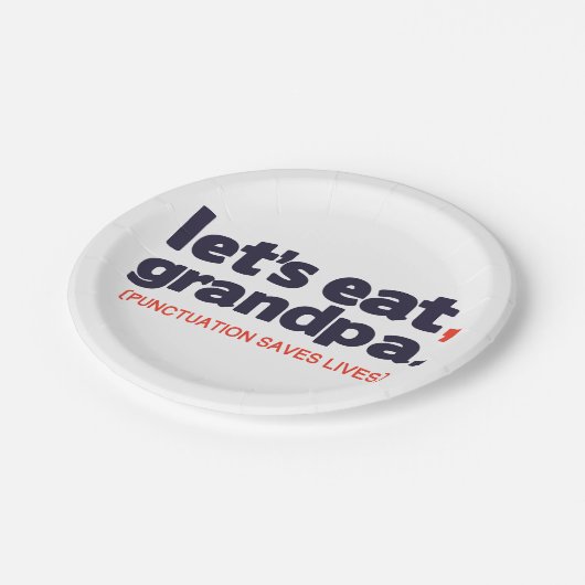 Punctuation saves lives pappteller (Schrägansicht)