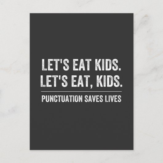 Punctuation Saves Lives Postkarte (Vorderseite)