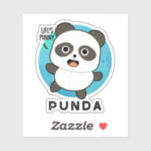 Punda Funny Animal Panda Pun Aufkleber (Blatt)