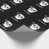 Punda Funny Animal Panda Pun Dark BG Geschenkpapier (Ecke)