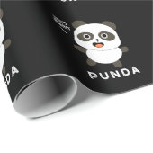 Punda Funny Animal Panda Pun Dark BG Geschenkpapier (Rolleneckpunkt)