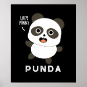 Punda Funny Animal Panda Pun Dark BG Poster (Vorne)
