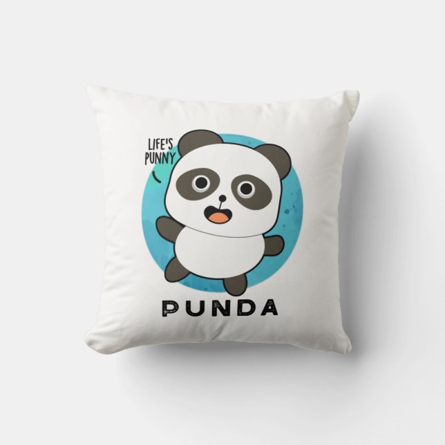 Punda Funny Animal Panda Pun Kissen (Vorderseite)