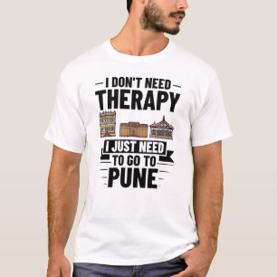Pune India City Skyline Map Travel T-Shirt