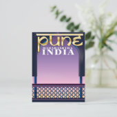 Pune, Maharashtra Indien Urlaubsposter Postkarte (Stehend Vorderseite)