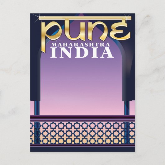 Pune, Maharashtra Indien Urlaubsposter Postkarte (Vorderseite)