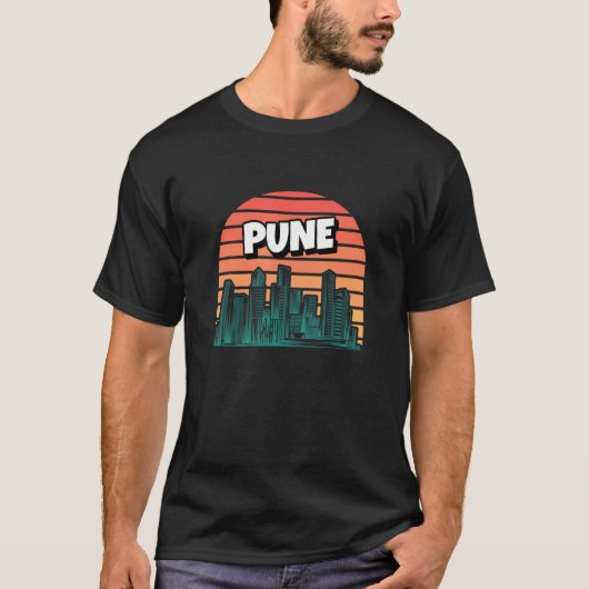 Pune Retro Indien Vintag Punekar Reisen T-Shirt (Vorderseite)