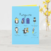 Punguins Penguin Puns Funny Greycard Karte (Gelbe Blume)