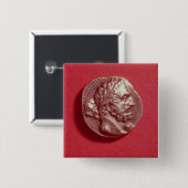 Punic Münze, die den Kopf von Hamilcar Barca trägt Button (Vorne & Hinten)