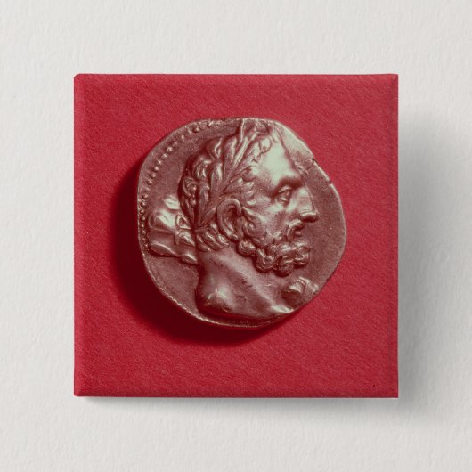 Punic Münze, die den Kopf von Hamilcar Barca trägt Button (Vorderseite)