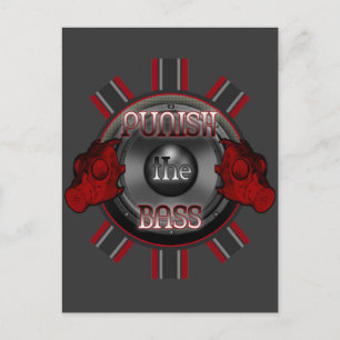 PUNISH the BASS DnB Dub Dubstep Hardstyle DJ Postkarte