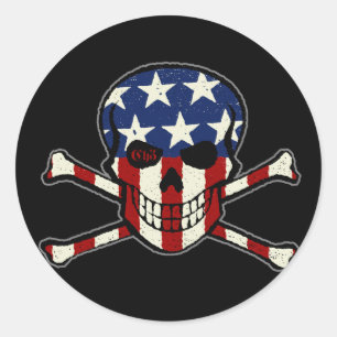 Punisher Skull Americana Flag Graphic Runder Aufkleber