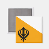 Punjab Sikh Holy Flag Sikhism Nishan Sahib Magnet (Vorderseite/Rückseite)
