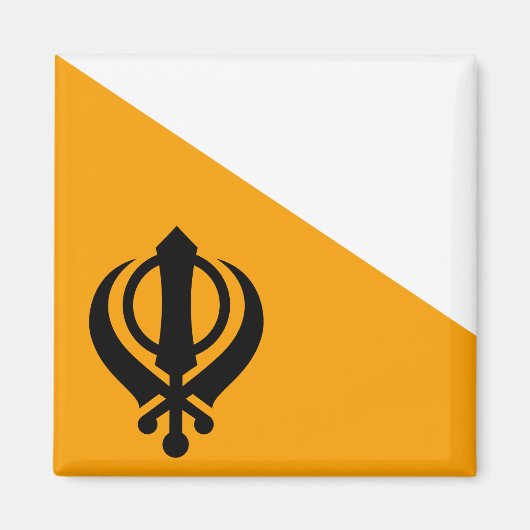 Punjab Sikh Holy Flag Sikhism Nishan Sahib Magnet (Vorne)
