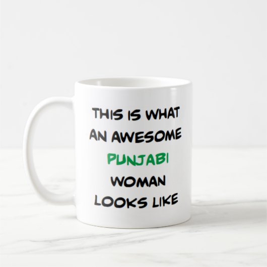 Punjabi-Frau, großartige Kaffeetasse (Links)