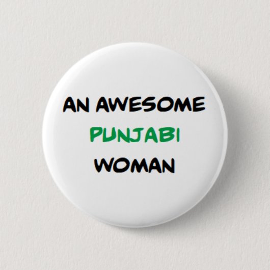 Punjabi-Frau, großartiger Kaffeebecher Button (Vorderseite)