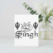 Punjabi Khanda Sikh Khalsa Design Merchandise Postkarte (Stehend Vorderseite)