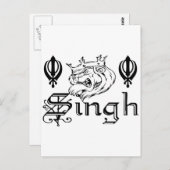 Punjabi Khanda Sikh Khalsa Design Merchandise Postkarte (Vorne/Hinten)