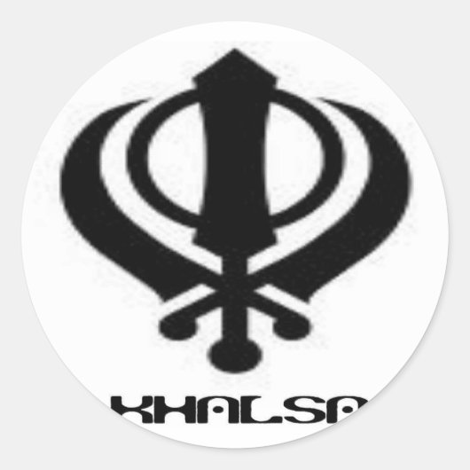 Punjabi Khanda Sikh Khalsa Design Merchandise Runder Aufkleber (Vorderseite)