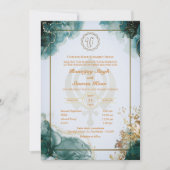 Punjabi Sikh Wedding Anand Karaj Golden Einladung (Vorderseite)