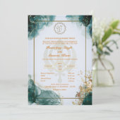 Punjabi Sikh Wedding Anand Karaj Golden Einladung (Stehend Vorderseite)