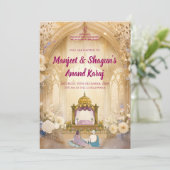 Punjabi Wedding Cards Sikh Einladungen Digital (Stehend Vorderseite)