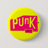 "Punk 1977" Pinback Knopf Button (Vorderseite)