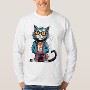 Punk Bad Cat mit Sonnenbrille T-Shirt