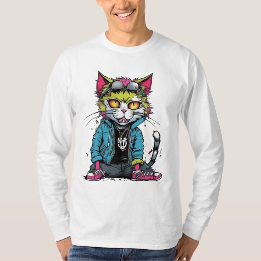Punk Bad Cat T-Shirt (Vorderseite)