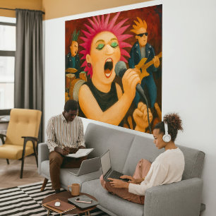 Punk-Band - großes Kunstdruck auf Leinwand